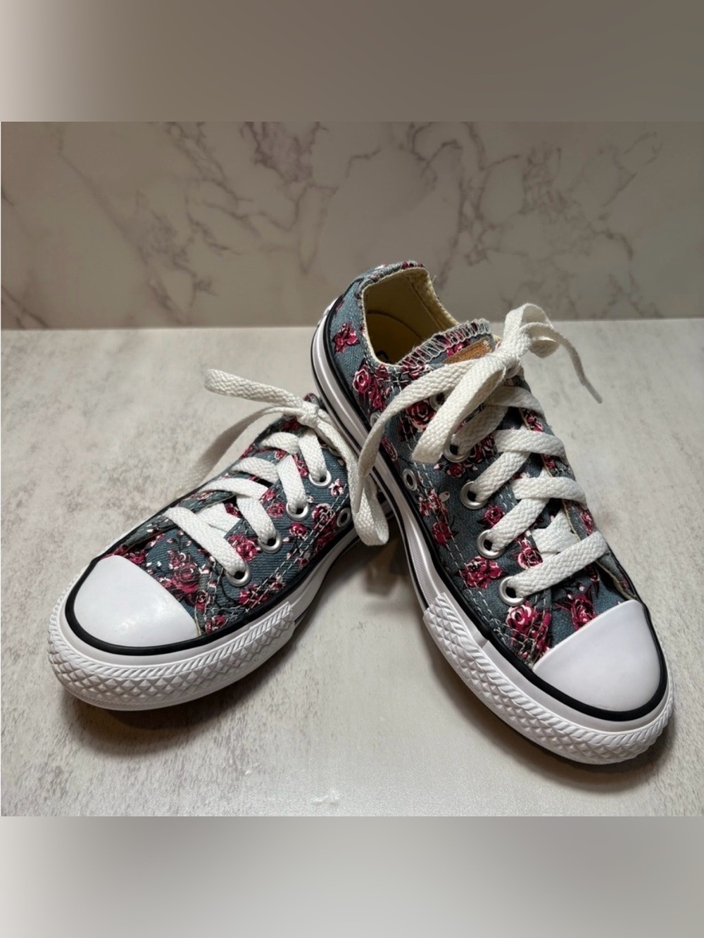 Converse Chuck Taylor All Star Low Top Sneakers Featuring Floral Rose Pattern